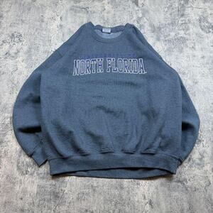UNF University Of Florida Pullover Sweatshirt Crewneck Gray Sweater Size Large